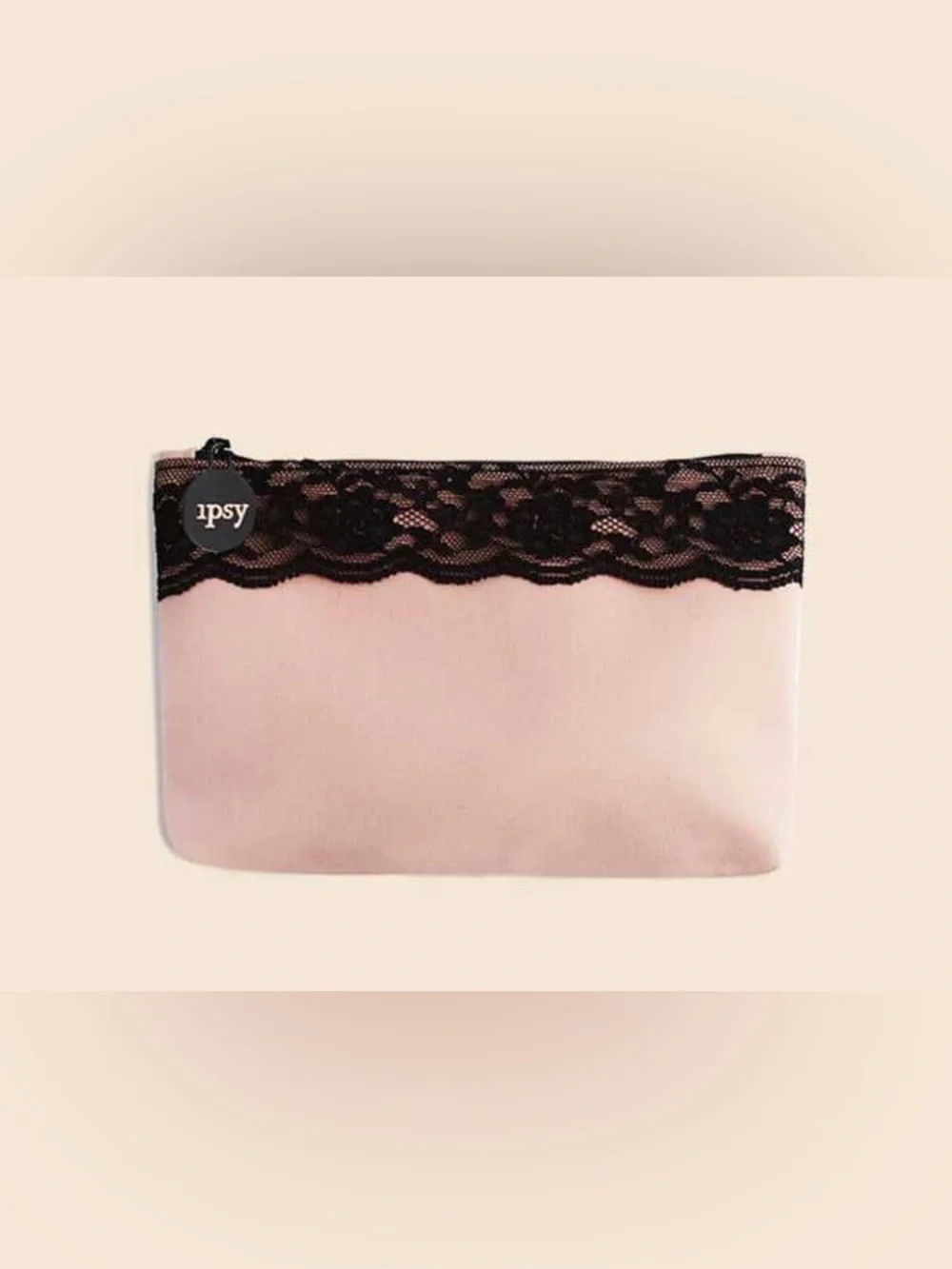 Ipsy Pink Lace Makeup Bag Cosmetic Pouch Zip Clutch Travel Case Like New